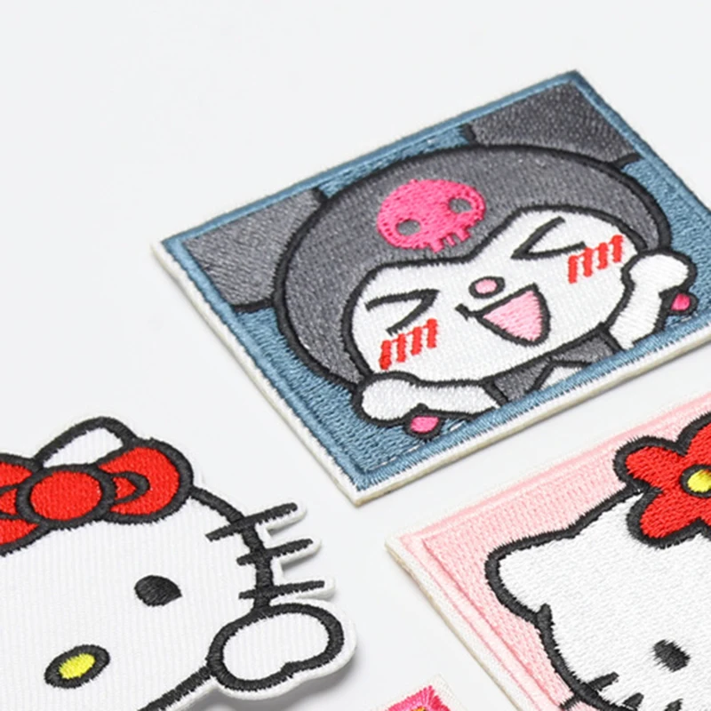 Anime Cute Cat Patch for Clothing Cartoon Animals Badges Iron On Patches Sewing Fabric Patch Stripes Diy Patch Sticker For Girls