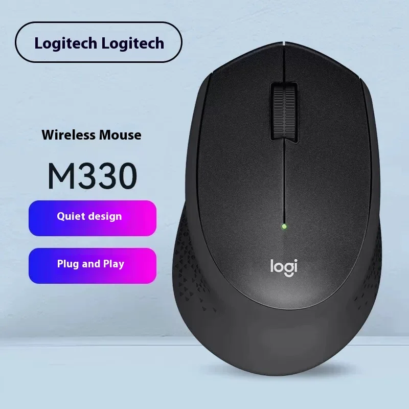 Ratón inalámbrico silencioso Logitech M330 para portátiles, oficina, hogar, juegos y niños. Ratón portátil USB.