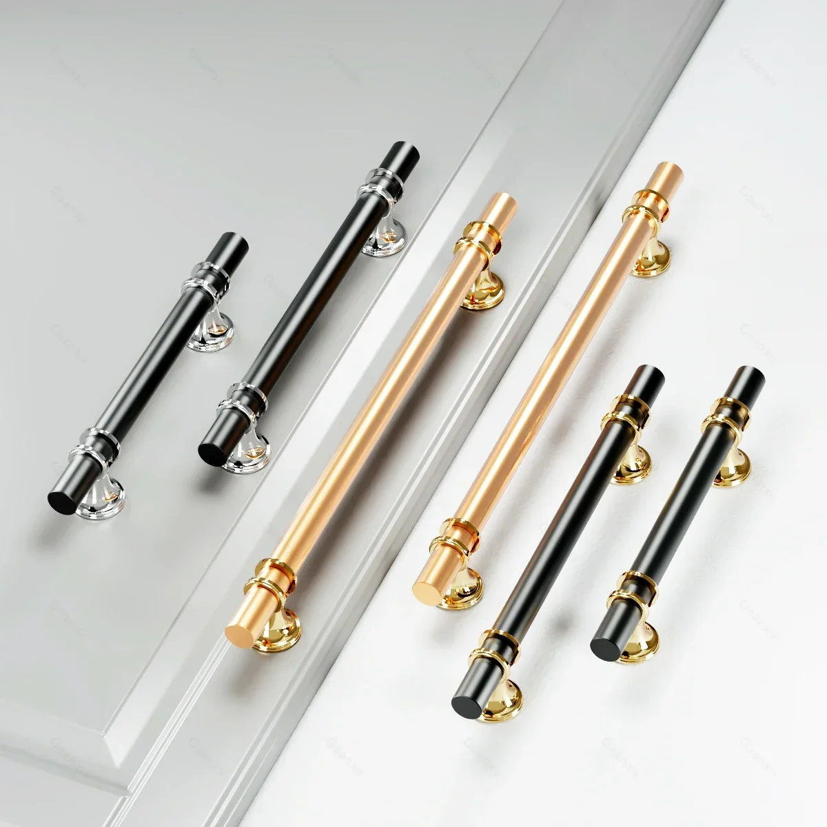 Gold Furniture Handle Cabinet Knob and Handle Drawer Knobs Cupboard Pulls Kitchen Pull Black Handle for Furniture