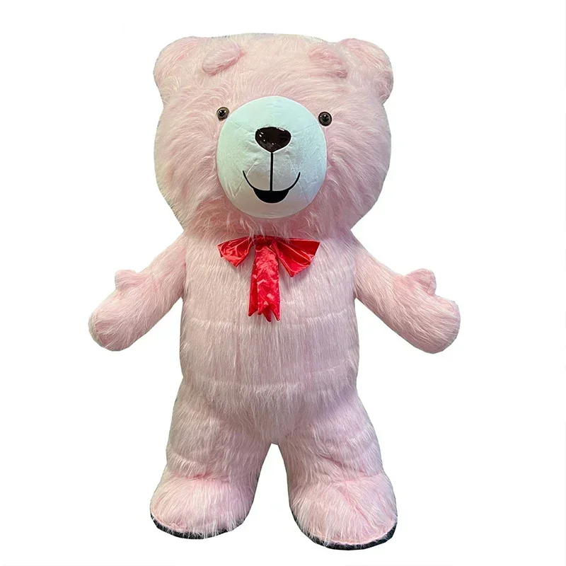 2m/2.6m Giant Pink Inflatable Teddy Bear Cosplay Costume for Adult Mascot Animal Full Body Inflated Suit No Battery