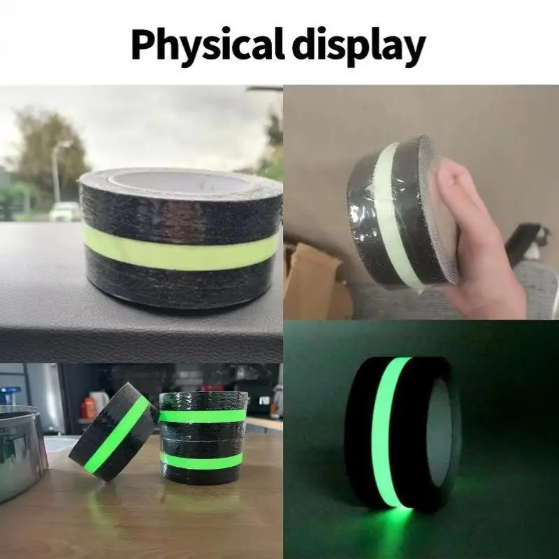 1Roll Anti Slip Safety Grip Tape Green Glowing In The Dark High Traction Grit Stairs Tape Hazard Caution Warning Tape For Steps