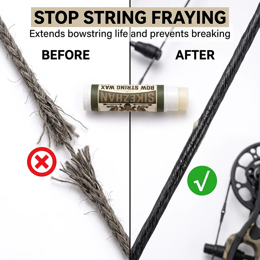 Universal Archery Bow String Wax Rail Lube Stick for Compound, Recurve, Crossbow, Waterproof Lubricant Protects & Anti-Fray