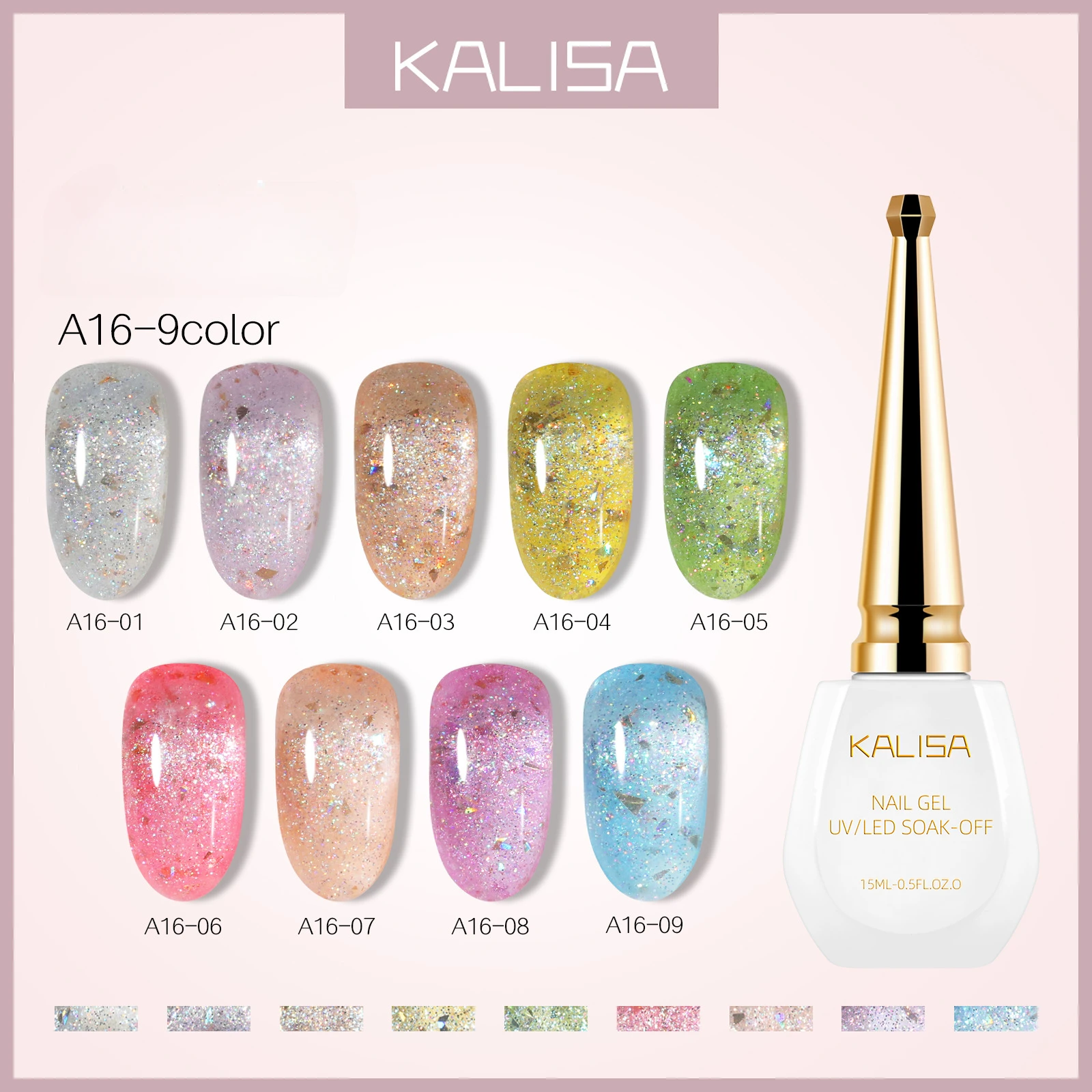 Ice Starry Sky Gold Foil Explosion Flash Nail Gel Led Soak Off Gel Nail Polish Vernis Semi Permanent Nail Art Nail Accessories