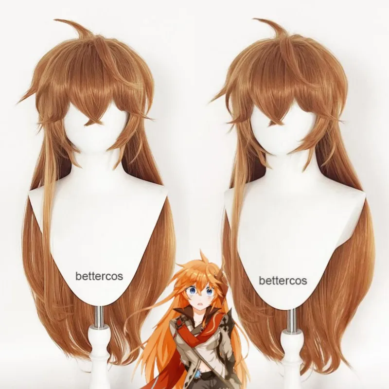 Tartaglia Cosplay Wig Impact  Women Tartaglia Wig 90cm Long Heat Resistant Hair Female Tartaglia Wigs + Wig Cap