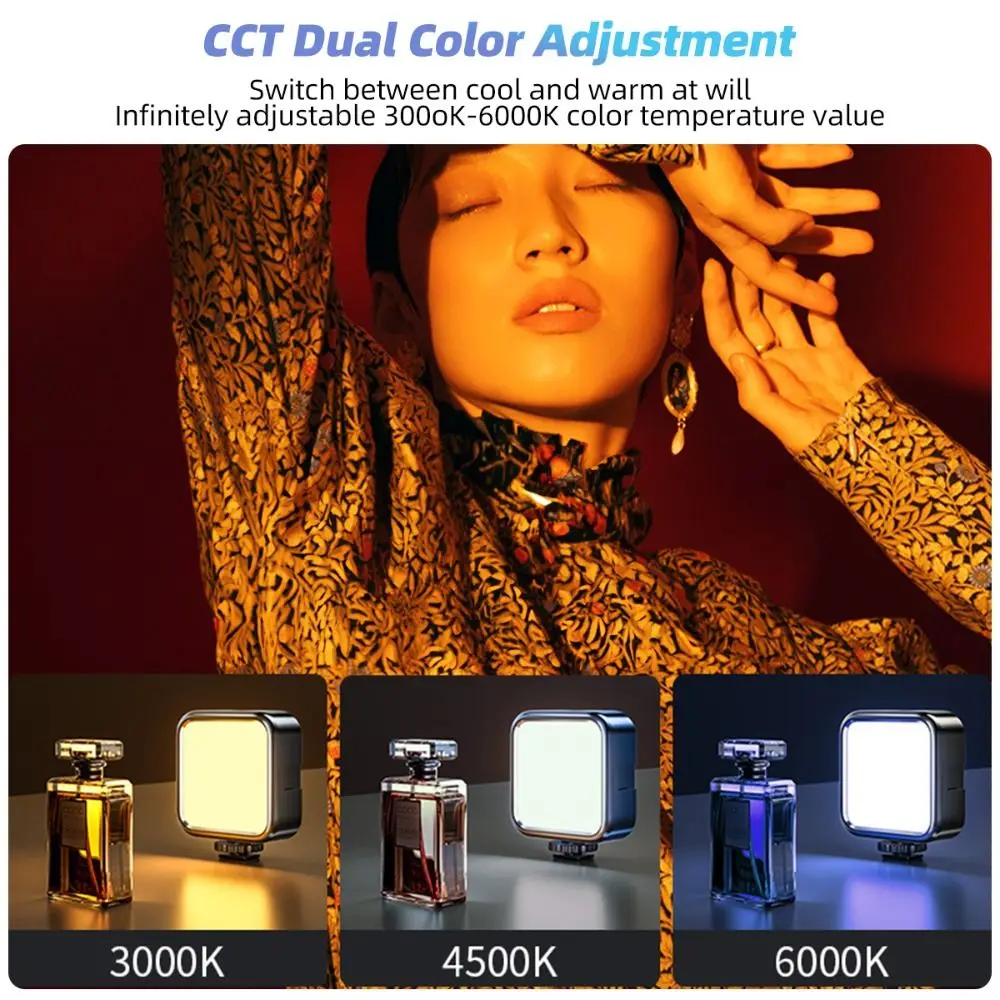 New Portable LED Selfie Light Three-color Rechargeable Fill Light Soft Light RGB Clip Ring Flash Live Streaming