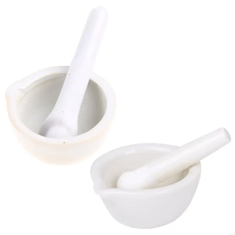 55KF Mortar and Pestle Set Porcelain Herb Grinder Grinding Bowl Accessory for Garlic Grinder Pharmacy Herbs