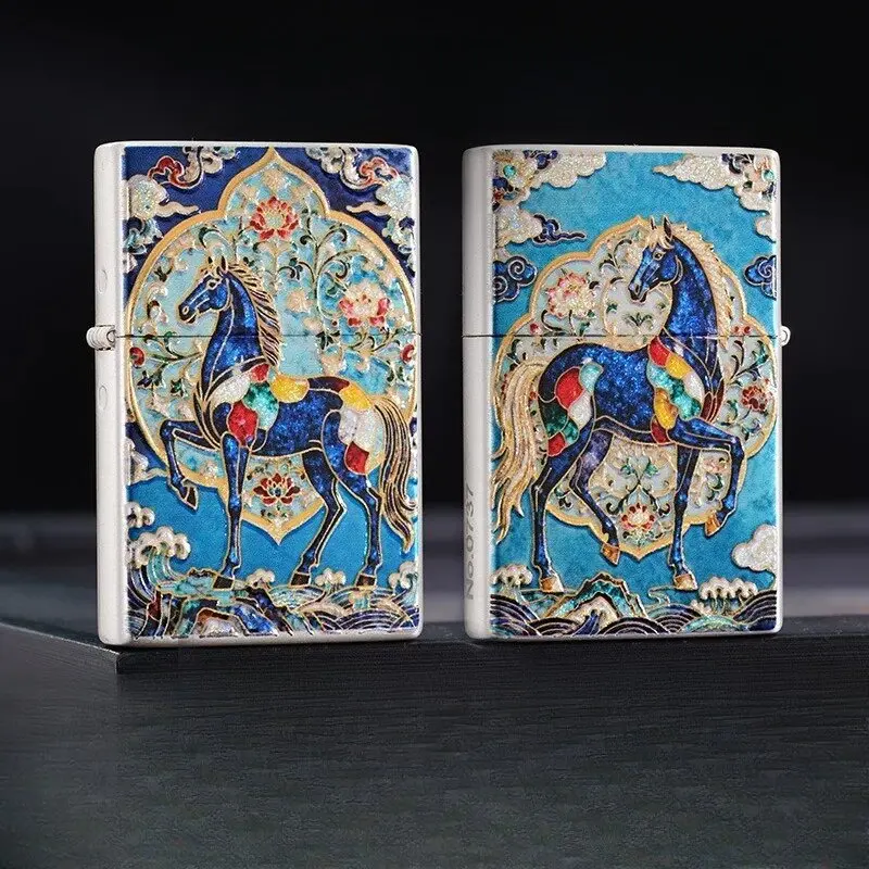 

Zorro Embossed 3D Gilt Painted Horse Lighter Classic Retro Design Copper Shell Kerosenes Fuel Collector's Item & Unique Gift