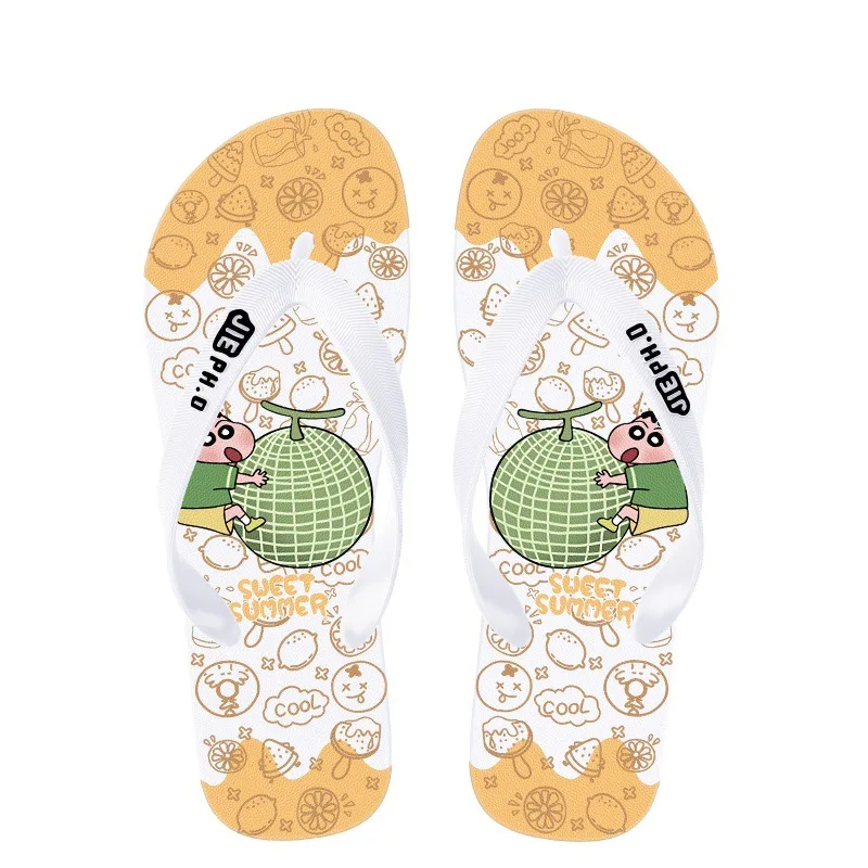 Crayon Shin chan-chanclas antideslizantes y antiolor para hombre y mujer, zapatillas con clip de playa, sandalias de pareja de dibujos animados, Verano