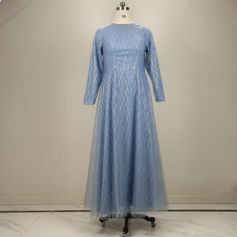 

Скромное вечернее платье с настоящими фотографиями по индивидуальному заказу, синее вечернее платье с блестками и круглым вырезом на полной подкладке, вечернее платье длиной до пола, вечернее платье больших размеров