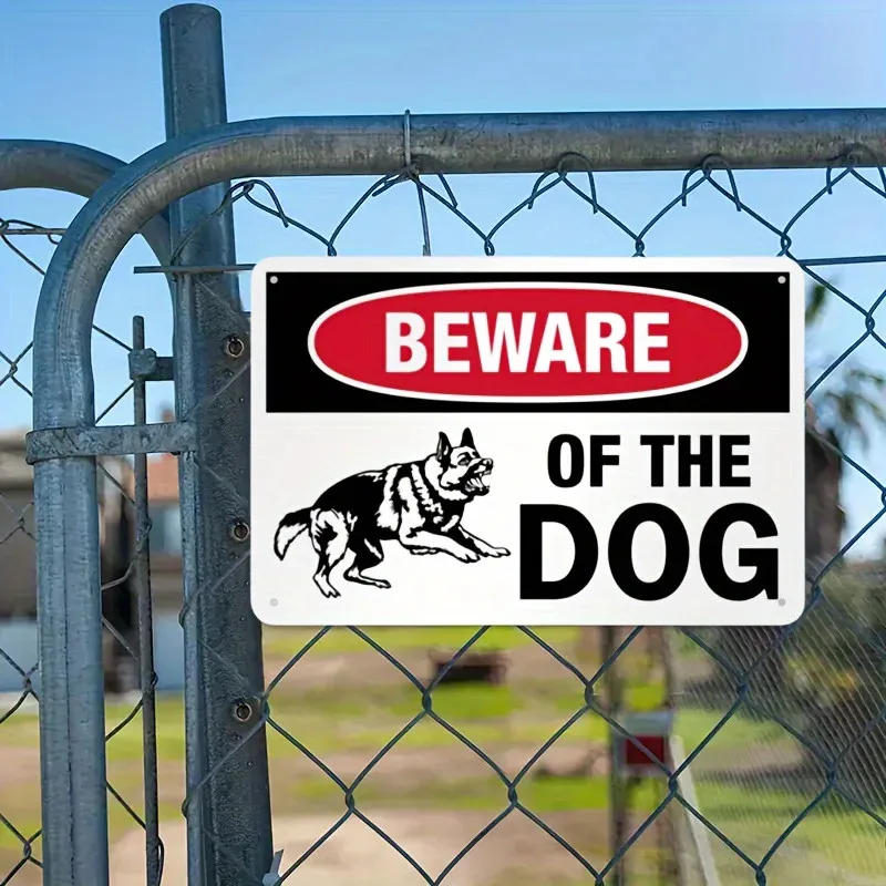 Beware of Dog Warning Safety Notice Board Tin Metal Signs Home Décor 8x12