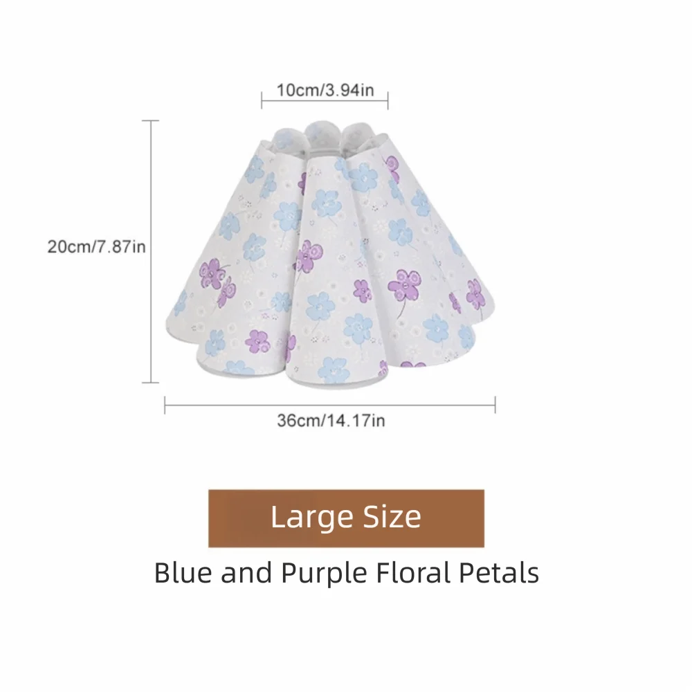 Fashion Linen Fabric Petal Table Lamp Shade Handmade Elegant Lamp Shade Flower Pattern Retro Lampshade Cover Dorm