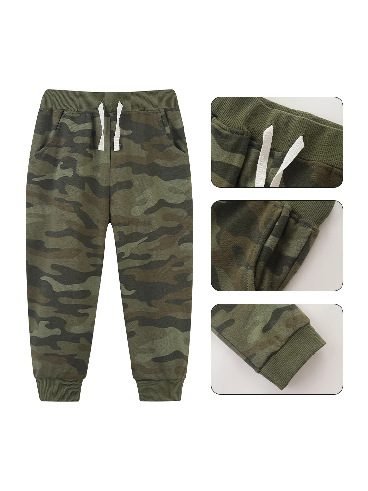 LJMOFA Kids Pants Cotton Trousers Children Boys Loose Camouflage Clothing Casual Sport Pants Spring Baby Sweatpants Trouser D337