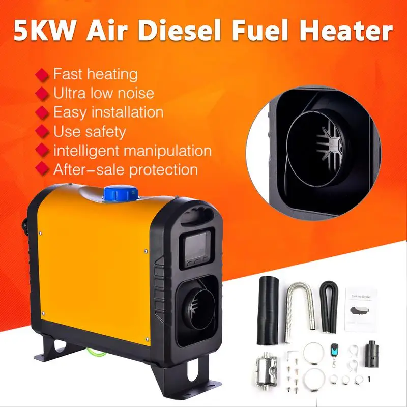 

5KW 12/24V Car Heater Diesel Air Heater All in One with Silencer for Car Bus Trailer RV Various Diesel Vehicle Parking Heater