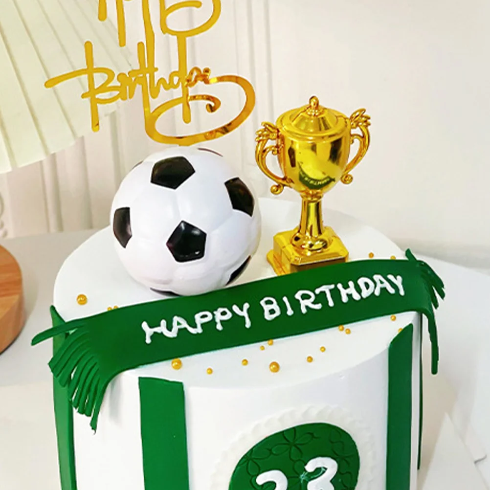 Trophy Football Model Trophies For Games House Soccer Balls Plug-in Mini Statues Dollhouse Winner Plastic Child