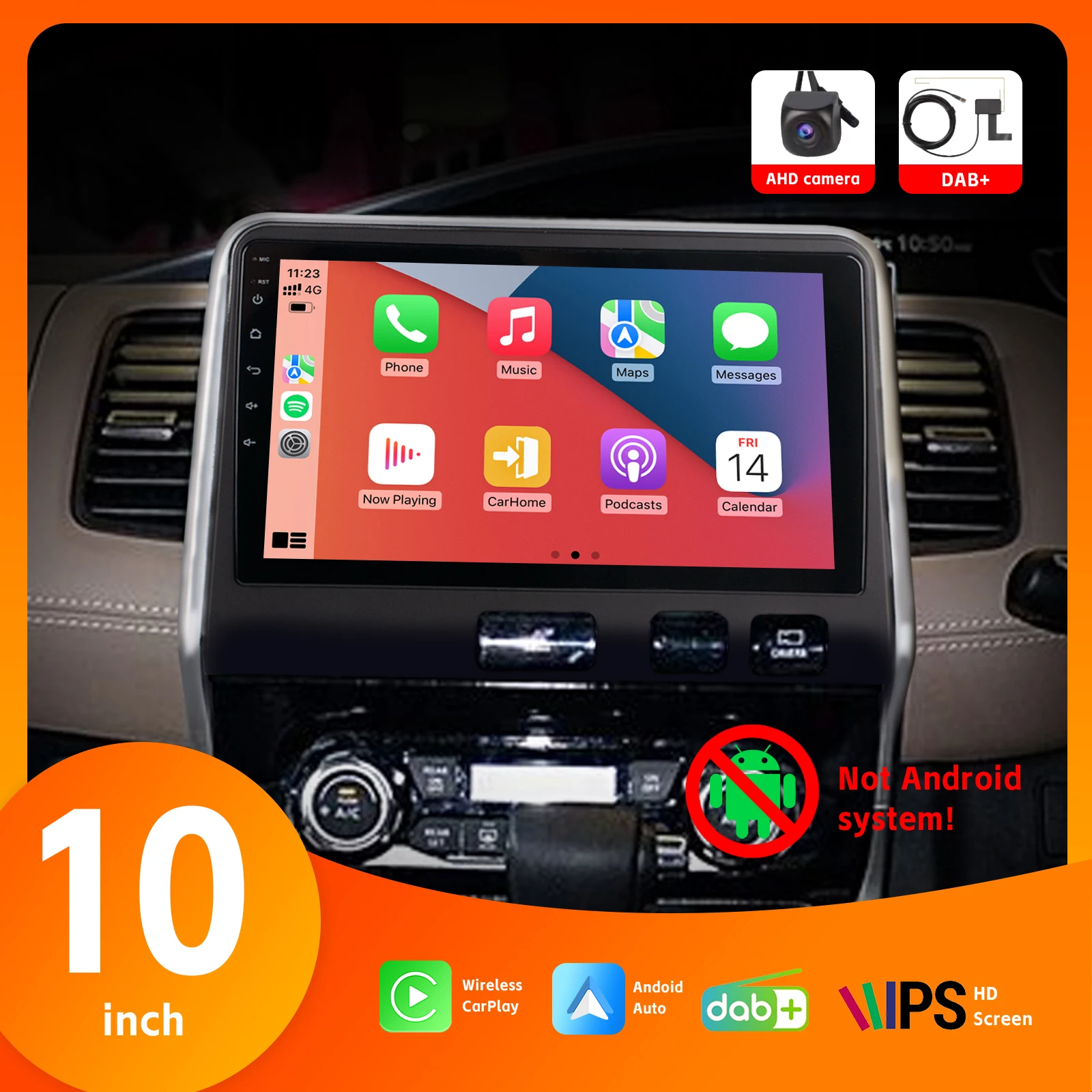 

Car Radio with Wireless Carplay 10" IPS Touch Screen Android Auto for Nissan Serena 2016-2018 with DAB+ BT AHD Rear View Camera