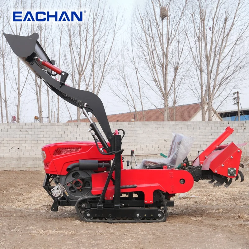 Customized 25HP 30HP Diesel Gearbox Rotary Tiller Orchard Rubber Track Rotary Tiller Agricultural Crawler Rotary Tiller Machine