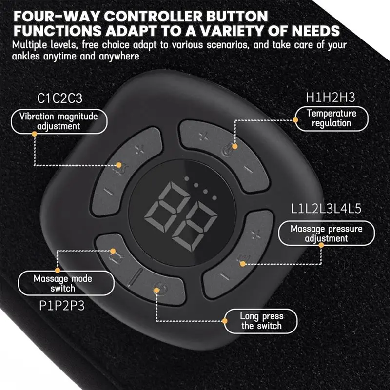 【nuovissimo】massaggiatore-per-caviglie-3-in-1-con-vibrazione-e-calore-360-°-manica-a-compressione-regolabile-per-sollievo-di-piede-e-caviglia