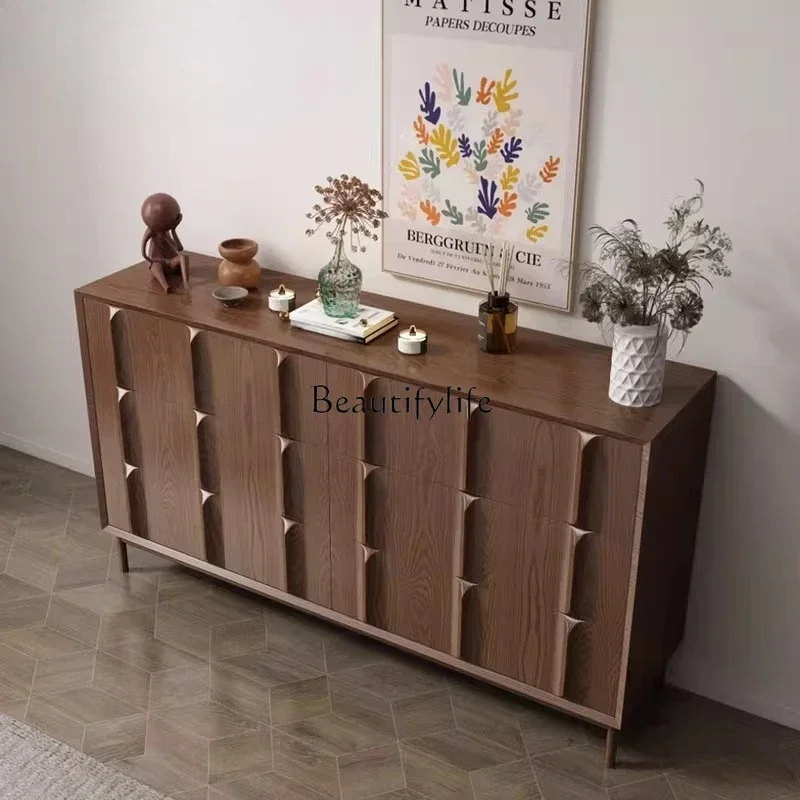 

1Medieval style solid wood chest solid wood dining side cabinet chest retro wabi sandy wind