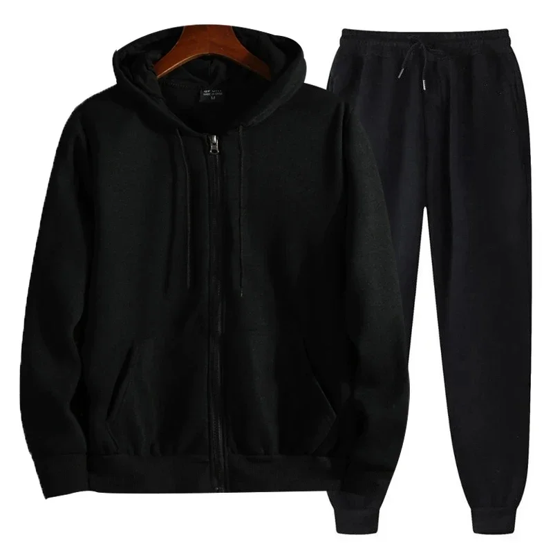 Men's Tracksuit Fashion Daily Sweatshirts Men Single Piece Sweatshirt Sports Pants and Sportswear Zip Up Hoodies Hoodie Cardigan