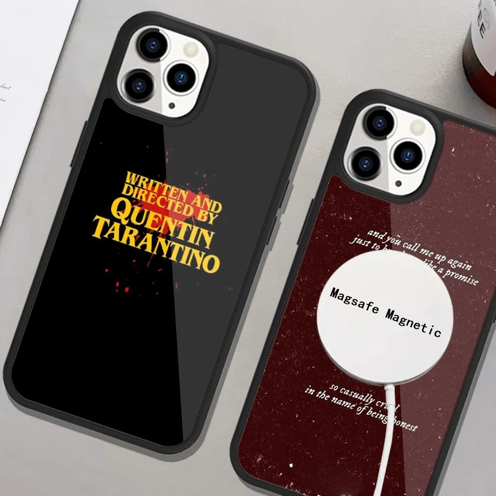 حافظة هاتف مغناطيسية من Quentin Tarantino Magsafe ، مكتوبة موجهة ، شحن لاسلكي ، 15 14 13 12 11 Plus Pro Max