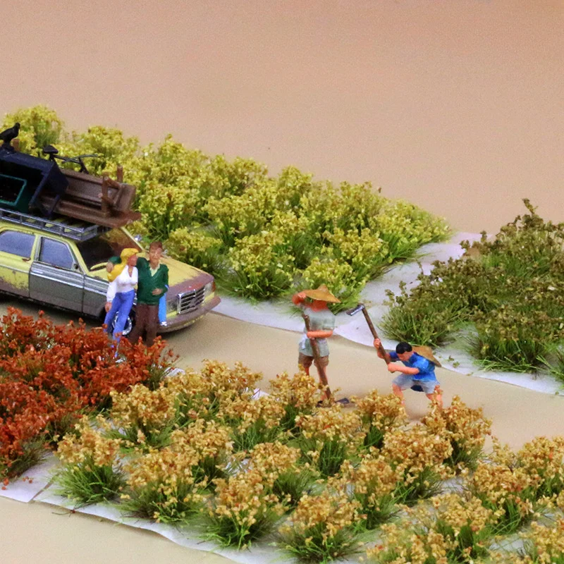 28pcs/box Miniature Flower Cluster Model Decoration,Sand Table Micro Landscape Decoration,Train Scene Layout,Home Decor