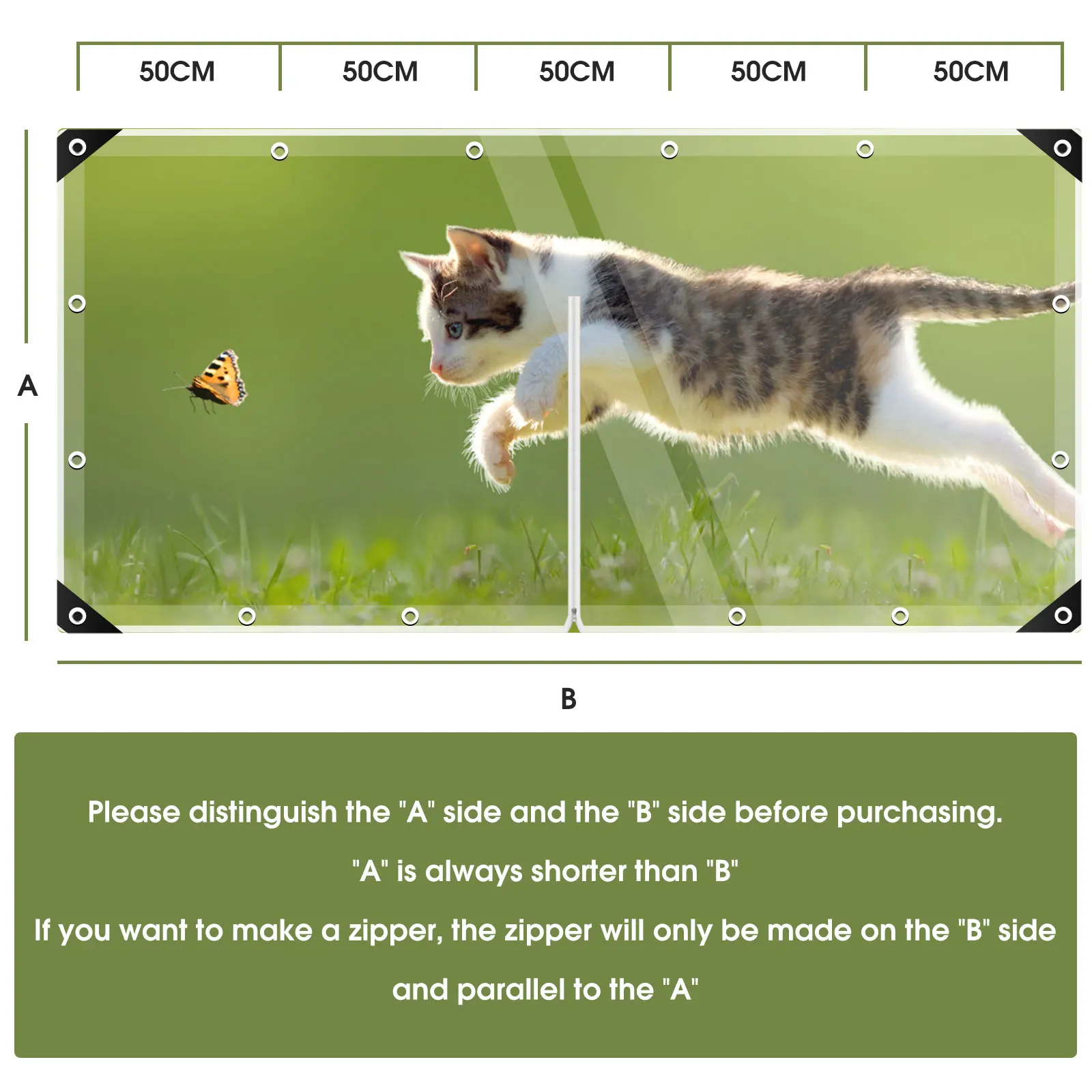 Przezroczyste plandeki Wytrzymała przezroczysta plandeka z PVC z zamkiem błyskawicznym Wodoodporna, wiatroszczelna, odporna na rozdarcie dla