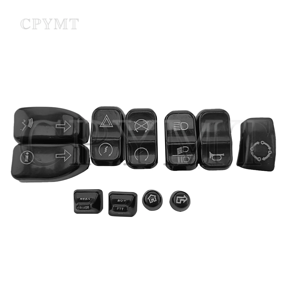 Motorcycle Black Hand Control Switch Buttons Kits fit for Harley Touring Electra Glide Road Glide Street Glide FLH \'14-up