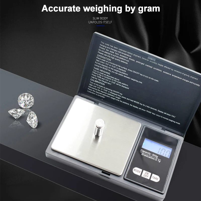 100g 1000gx 0.01g High Precision Digital Kitchen Scale Jewelry Gold Balance Weight Gram LCD Pocket Weighting Electronic Scales