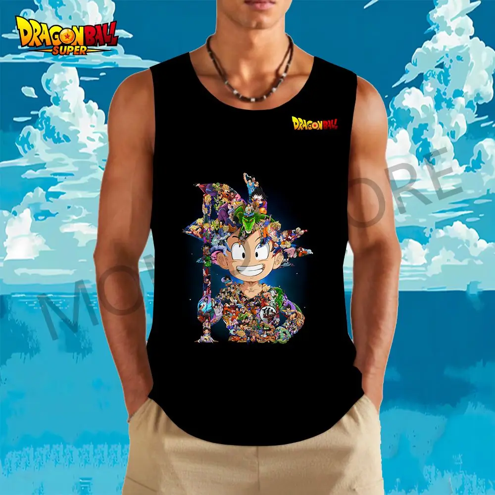 

110-6XL Goku Men's Vest Kid's Tank Top GYM Dragon Ball Streetwear Sportswear Man Cool O Neck Street Wear Hip Hop Cheap Tops Sexy