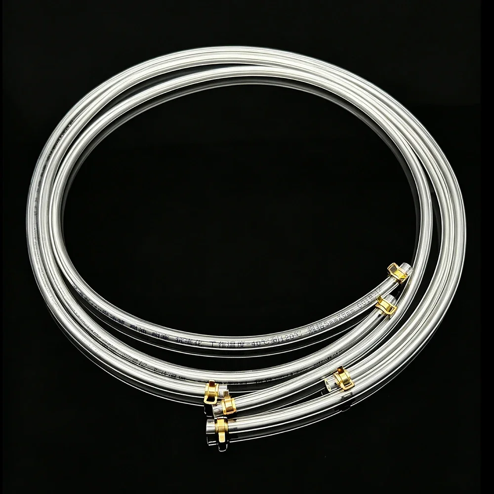 TPU Anti-Ageing Fuel Gas Hose +Galvanized Clamps ID 4mm~16mm Oil Resistant Leakproof Anti-Tear Pipe for Chainsaw Petrol Tool