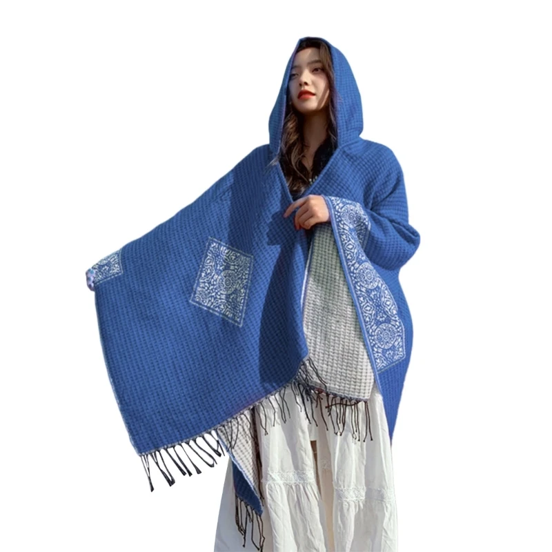 Open Front Shawl Poncho Wrap for Women Oversized Winter Sweater Supplies