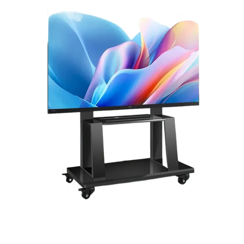 65 75 95 Inch All-in-One Machine Mobile TV Stand Floor to Ceiling Pulley Cart Vertical Display Bracket for Living Room