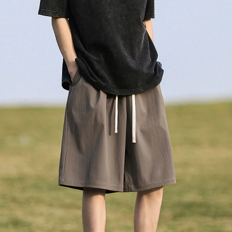 

Мужские летние шорты Cityboy свободного кроя с широкими штанинами, модные однотонные прямые спортивные брюки-капри в ретро-стиле