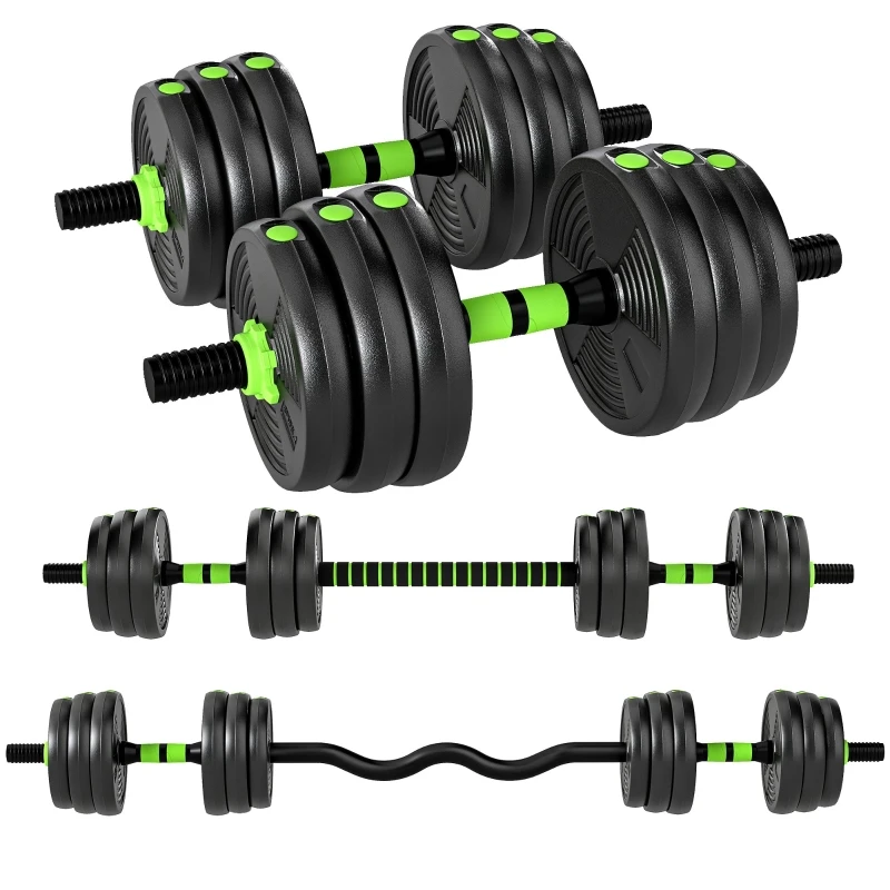 20KG Verstellbares Kurzhantel- und Langhantel-Set für Krafttraining