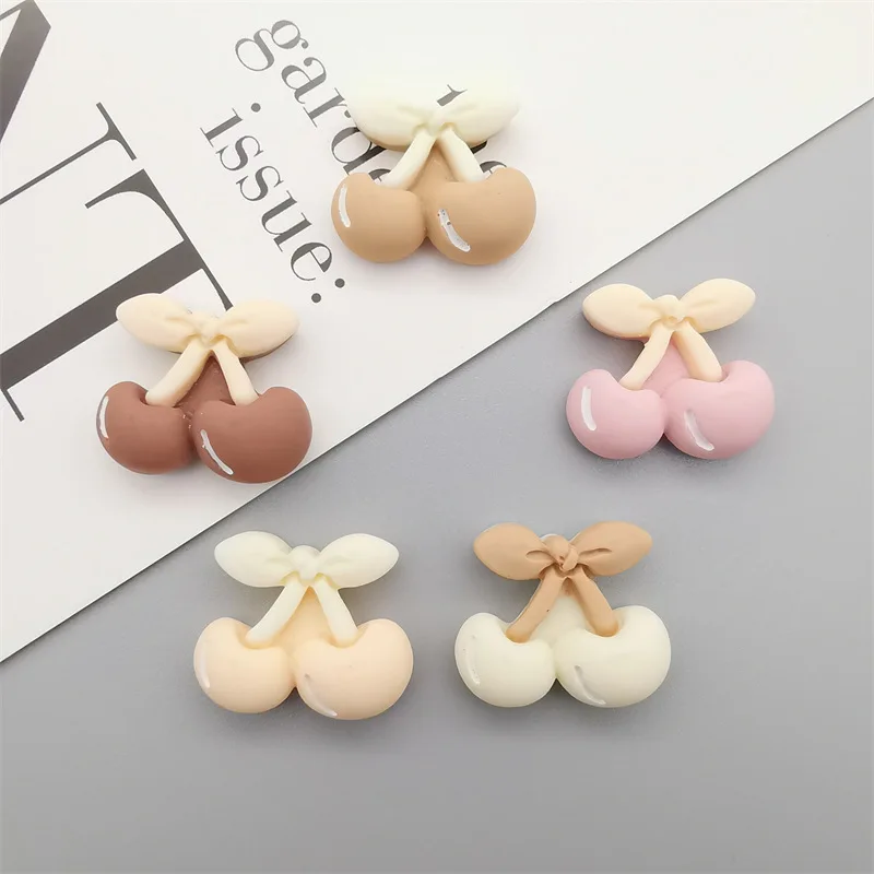 10Pcs Kawaii Cartoon Milk Tea Cherry Resin DIY Shoes Hat Icebox Barrette Mobile Phone Case Scrapbook Cream Glue Flat Back Resin