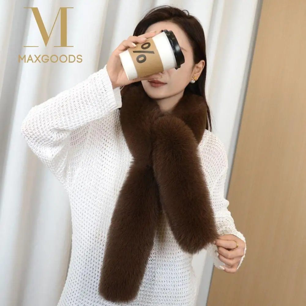 

Fashionable 130cm Fake Fur Long Scarf Thick Soft Plush Winter Fluffy Scarf Solid Color Fur Decor Long Strip Scarf Autumn Winter