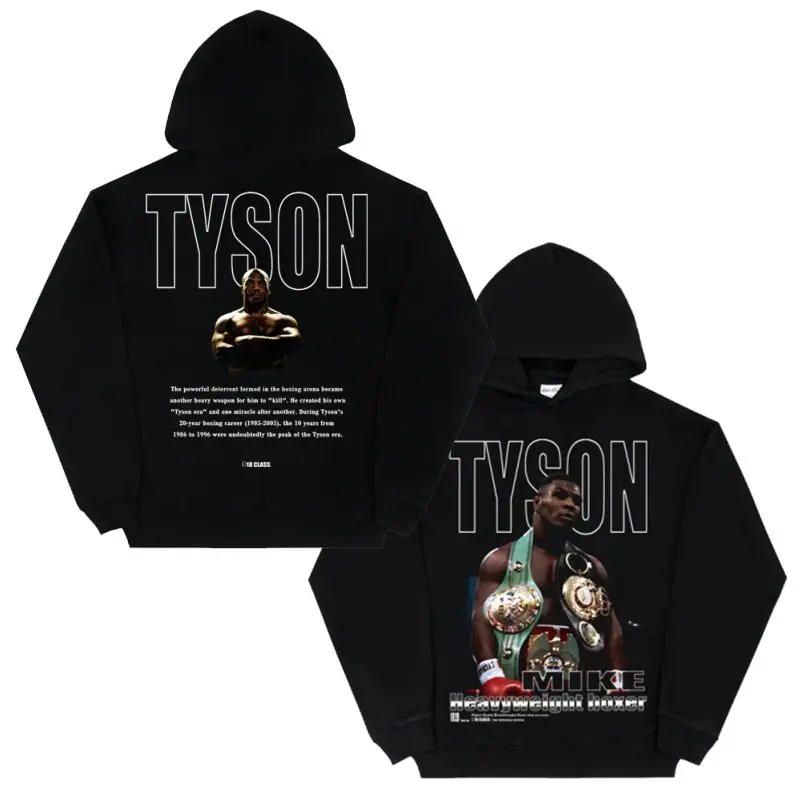 Tyson Boxer Tyson Series Hooded Sweater UFC American Retro Couple Pop Loose Sweatshirt Men Clothing Streetwear