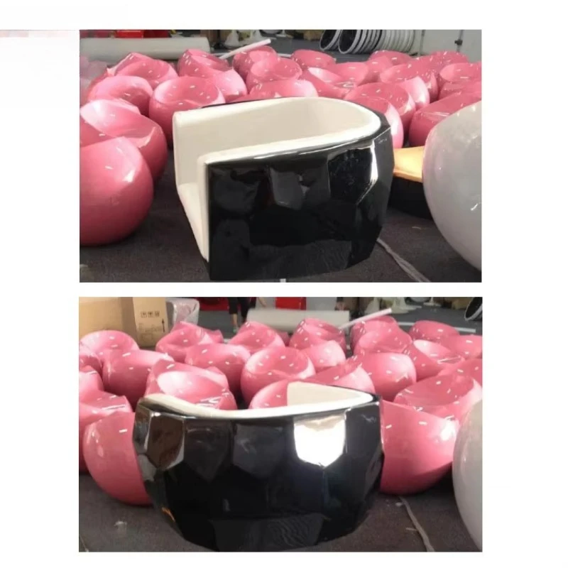 Customized Fiberglass Diamond Stylist Chairs Salon Hair Cut Chairs