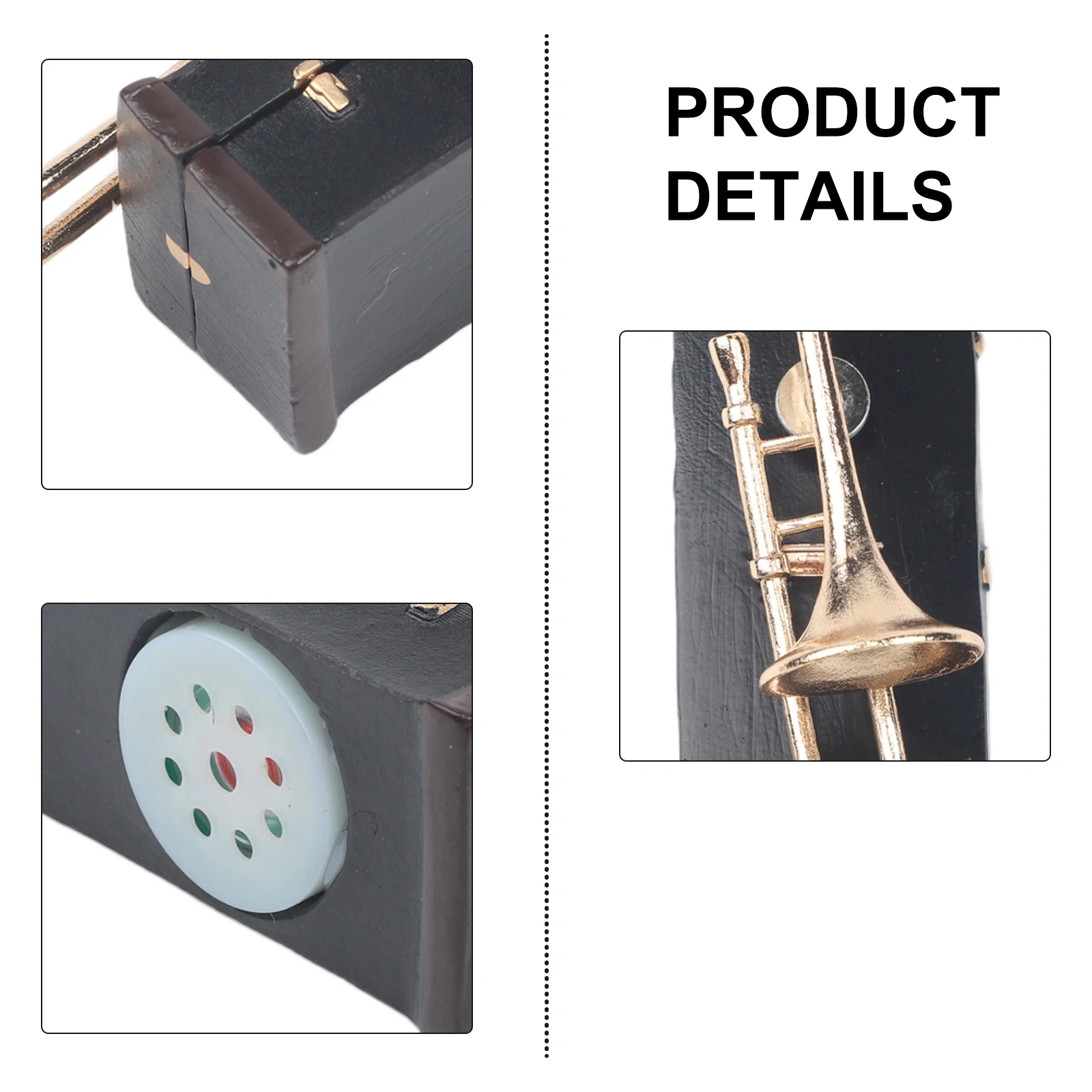 1Pcs Small Retro Music Box Portable Trombone-shaped Music Box Desktop Ornament For Birthdays Weddings And Anniversaries