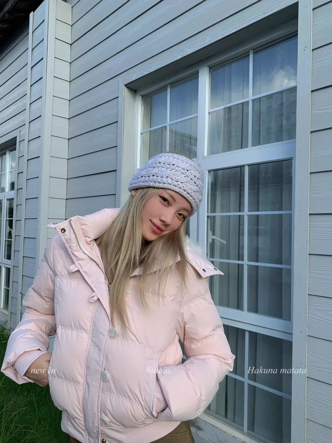 

2025 Fashionable Navy Pink Winter New Fur Collar Jacket Women's Short Small Figure Thickened Warm Hooded Parka Trend