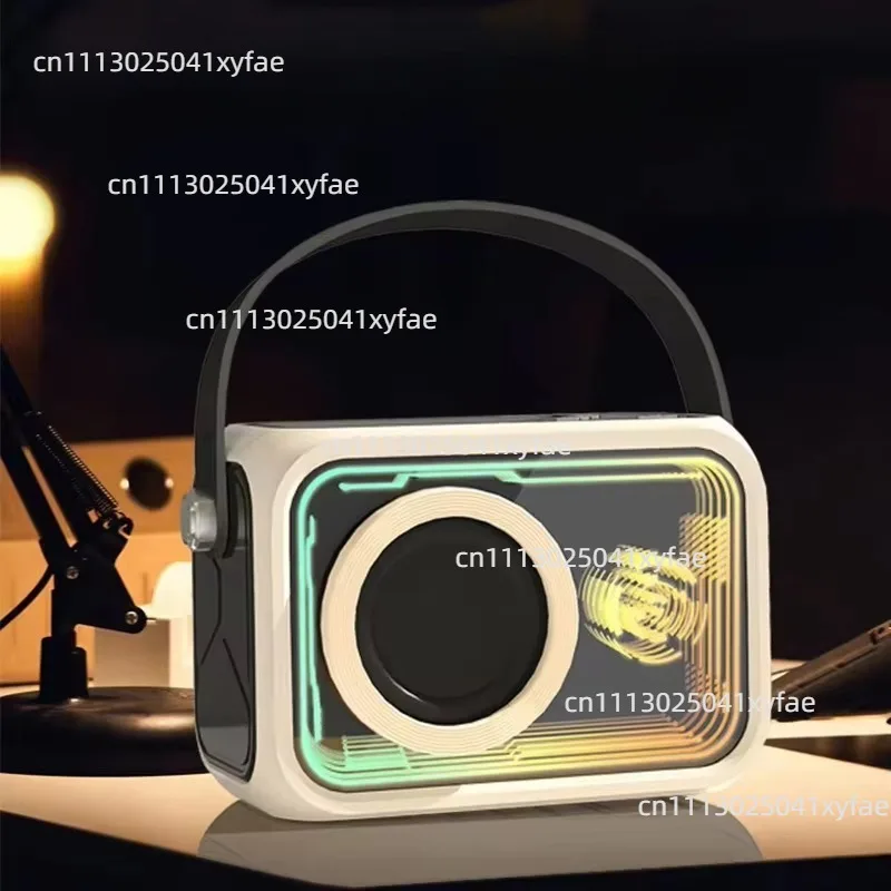 Abyss Mirror Mini Bluetooth Speaker, Rhythmic Light Desktop HIFI Soundbox, TWS TF Card Playback Portable Player