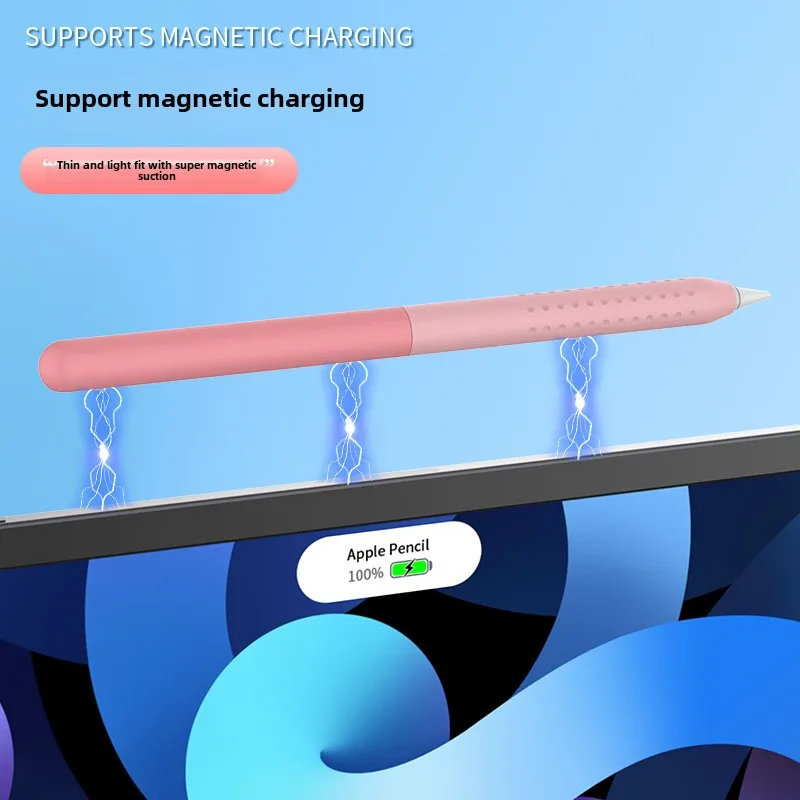 حافظة جديدة من السيليكون لهاتف Apple Pencil 2.0 Pro Stylus غطاء حماية ملون مضاد للانزلاق 2nd Gen Pencil 2.0 لا يؤثر على الشحن