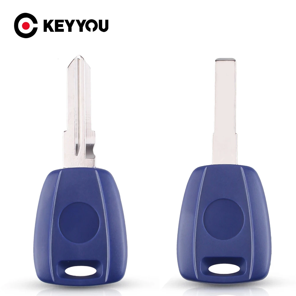 KEYYOU 10X Transponder Chip Key For Fiat Remote Key Shell Blue Case Cover For Fiat 500 Ducato SIP22/GT15R Blade