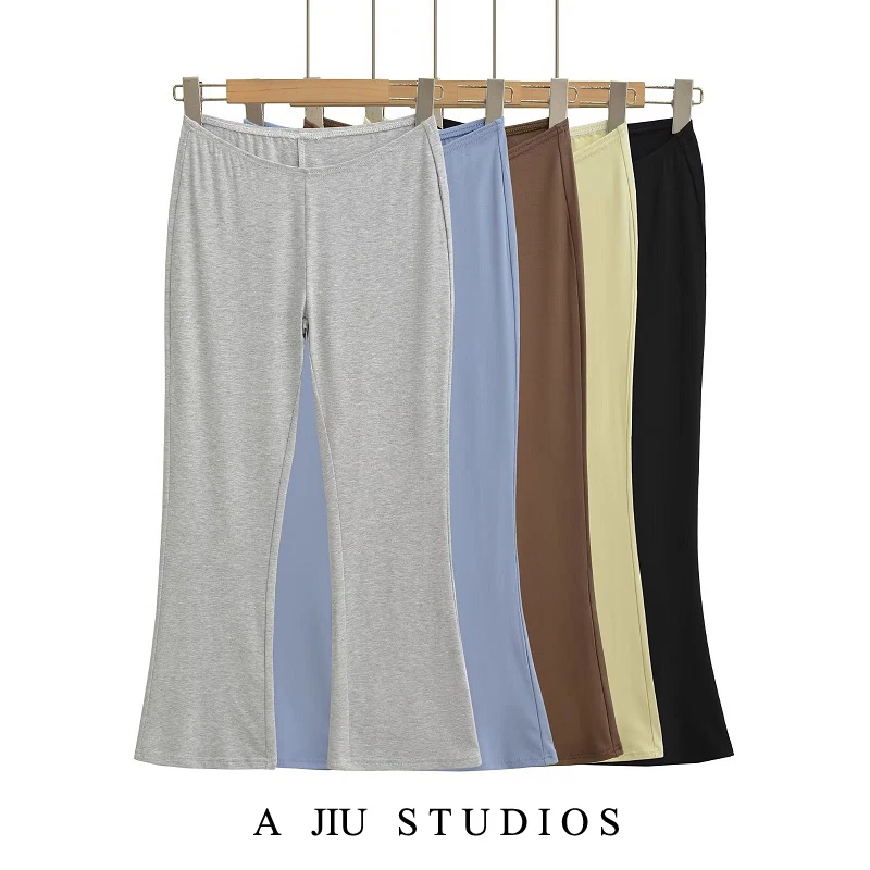 American Sle Slim Fit Lage Taille Bell Bot Broek Dames Comfortabel Yoga Sport Casual Lazy God Broek Street Sle Pure C...