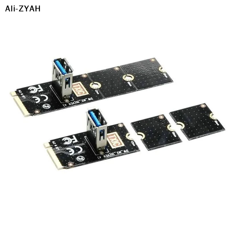 【Ahy】1Pcs Mining Pcie Riser Card NGFF M.2 To USB3.0 PCI-E X16 Slot Transfer Card VGA Extension Cable Adapter DIY Accessories
