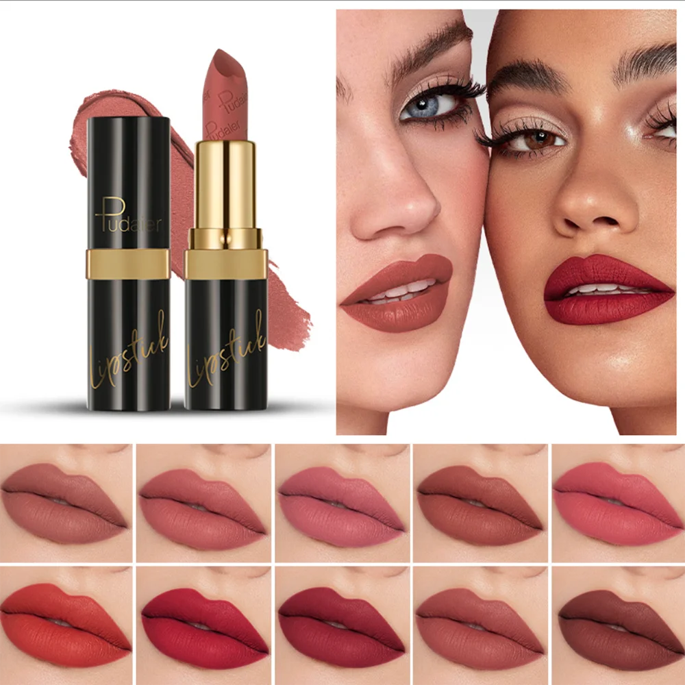 

Matte Lipstick Waterproof Long Lasting Pintalabios Mate Rouge A Lèvres Labiales 24 Horas Resiste Al Agua Szminka Batons Ruj