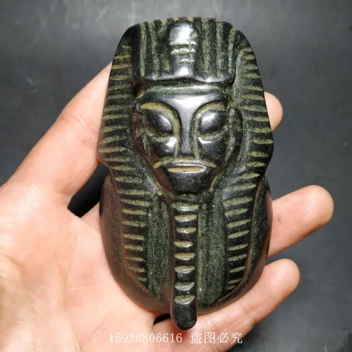 

Jade Collection Red Mountain Culture Man's Head Portrait Egyptian Iron Meteorite Handheld Piece