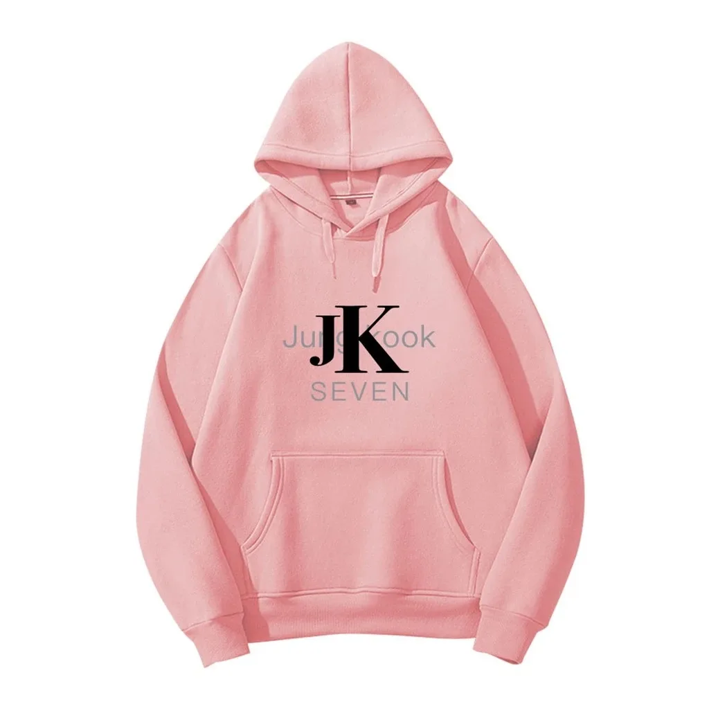 2023 Women Men Sweatshirts Kpop SEVEN JUNG/KOOK JK Letter Pattern Cotton Pullover Casual Women\'s Men\'s Hoodie Autumn Clothing