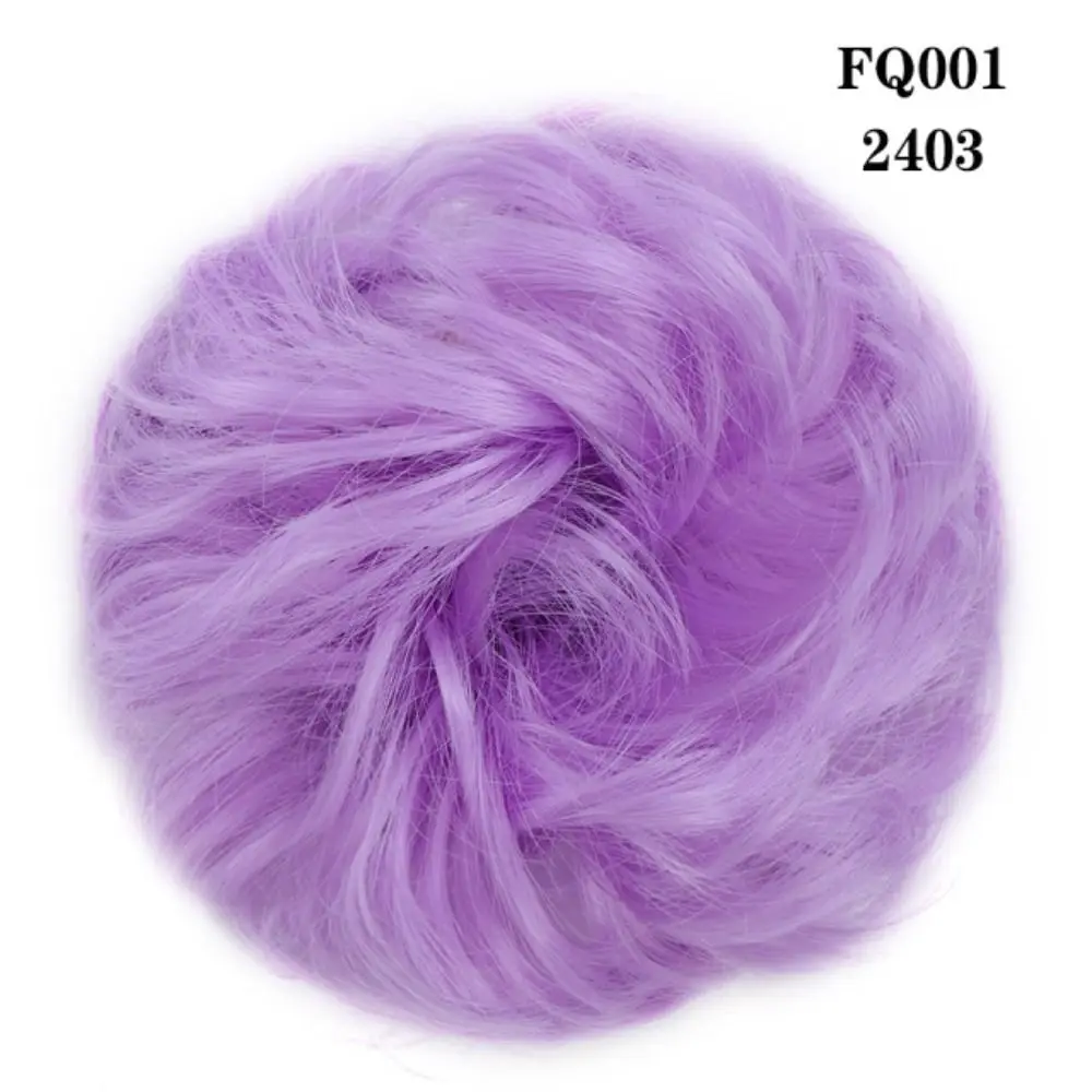 Black Elastic Band Retro Cosplay Wig Hair Accessories Synthetic Scrunchies False Hair Pieces Messy Hair Bun Nightclub Bar Wig