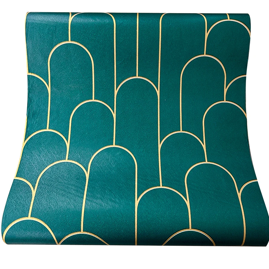 خطوط هندسية من الذهب الأخضر والأسود والذهبي PVC ورق حائط ذاتي اللصق مناسب للفندق والإقامة المنزلية وملصقات المطاعم #6